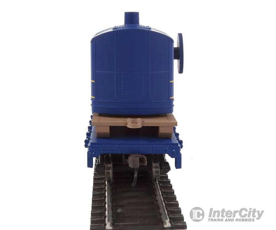 Walthers Trainline 1780 Flatcar With Logging Crane - Ready To Run -- Alaska Railroad (Blue) Freight