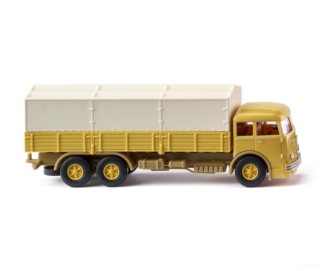 Wiking 047904 HO Flatbed lorry (Bussing 12.000) - mustard yellow Cars & Trucks