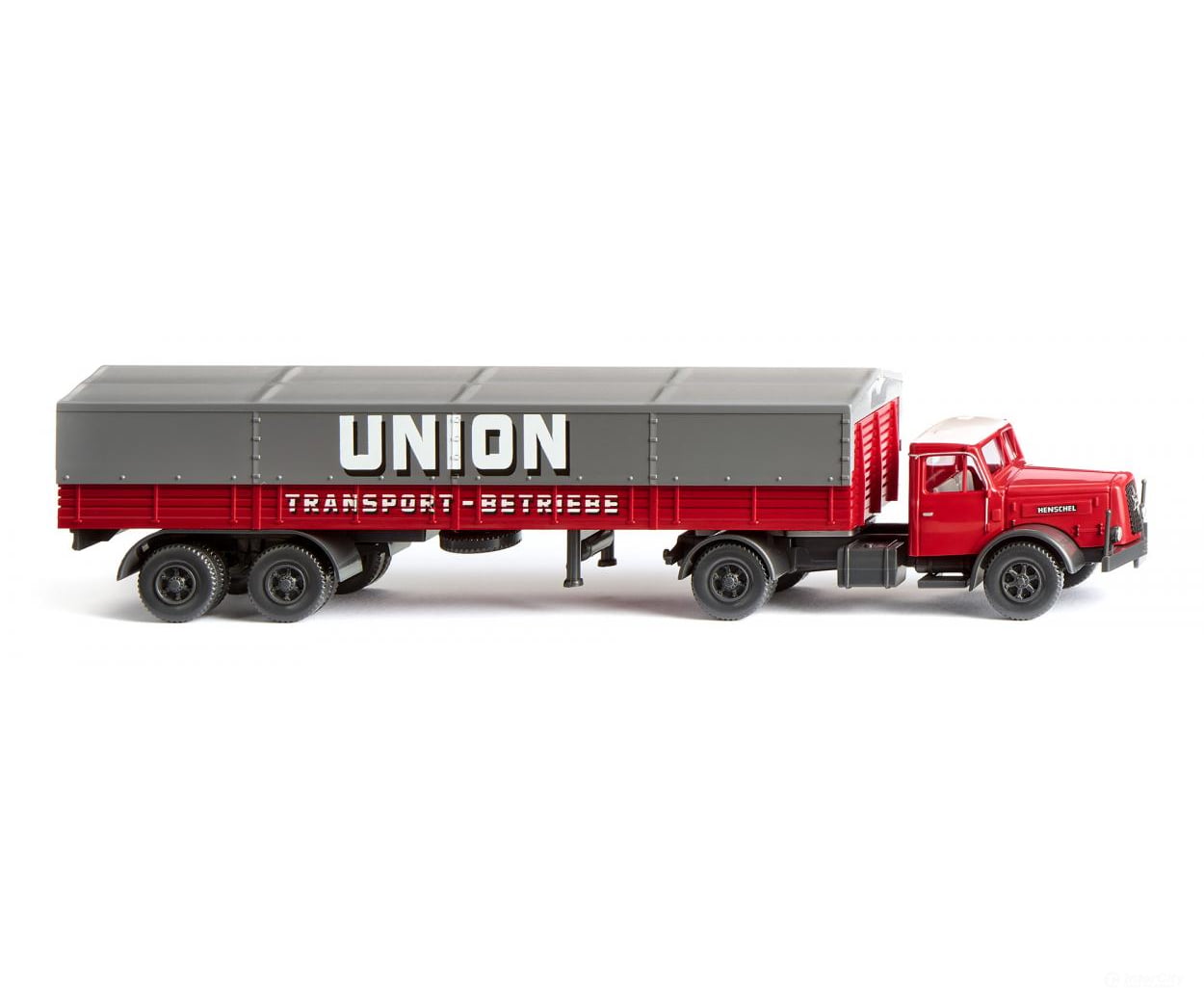 Wiking 051406 HO Flatbed tractor-trailer (Henschel) ``Union Transport`` Cars & Trucks