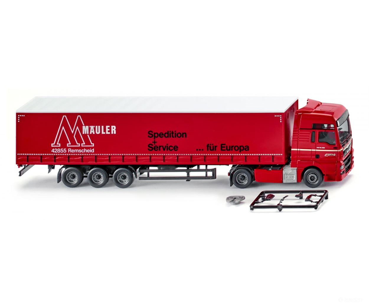 Wiking 053707 HO Curtain-sided semi-truck (MAN TGX Euro 6) ’Mauler’ Cars & Trucks