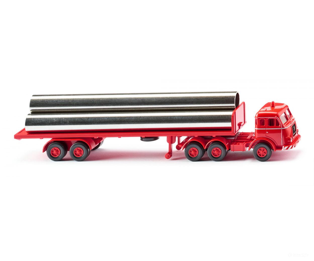 Wiking 055404 HO Flatbed semi-trailer truck (Henschel) - luminous red Cars & Trucks