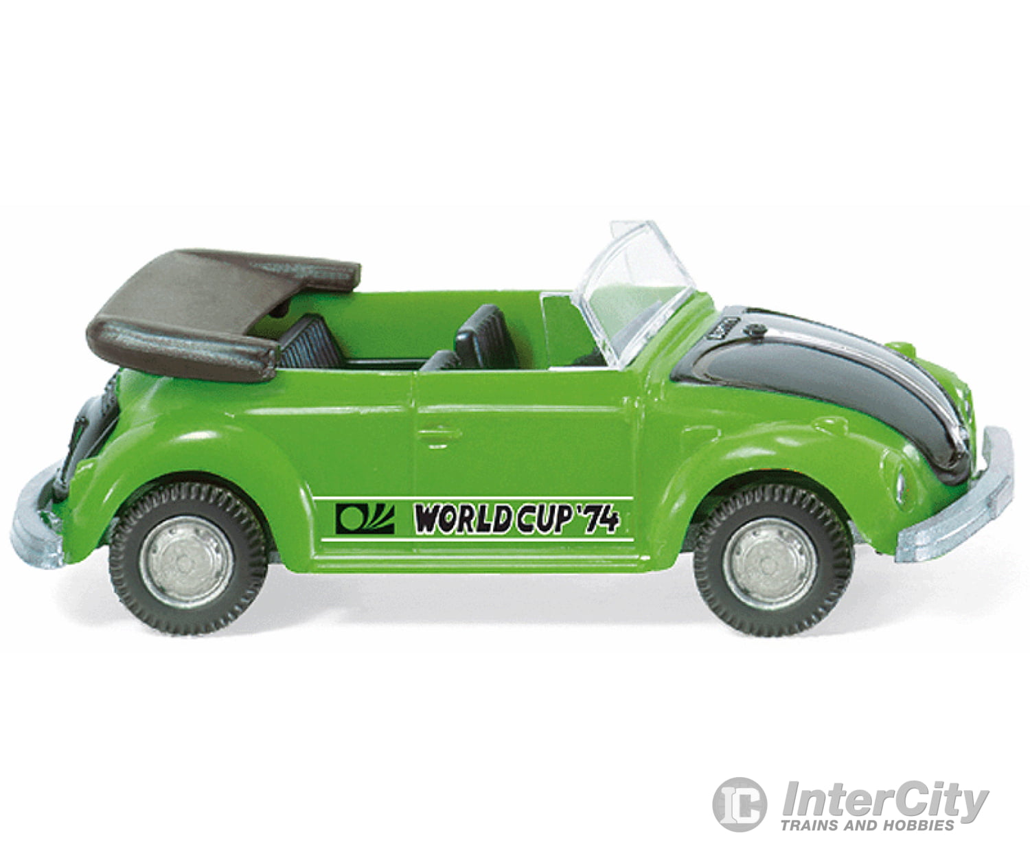 Wiking Ho 80207 Volkswagen Beetle (Kafer) Convertible -- World Cup 1974 - West Germany (Yellow; Top