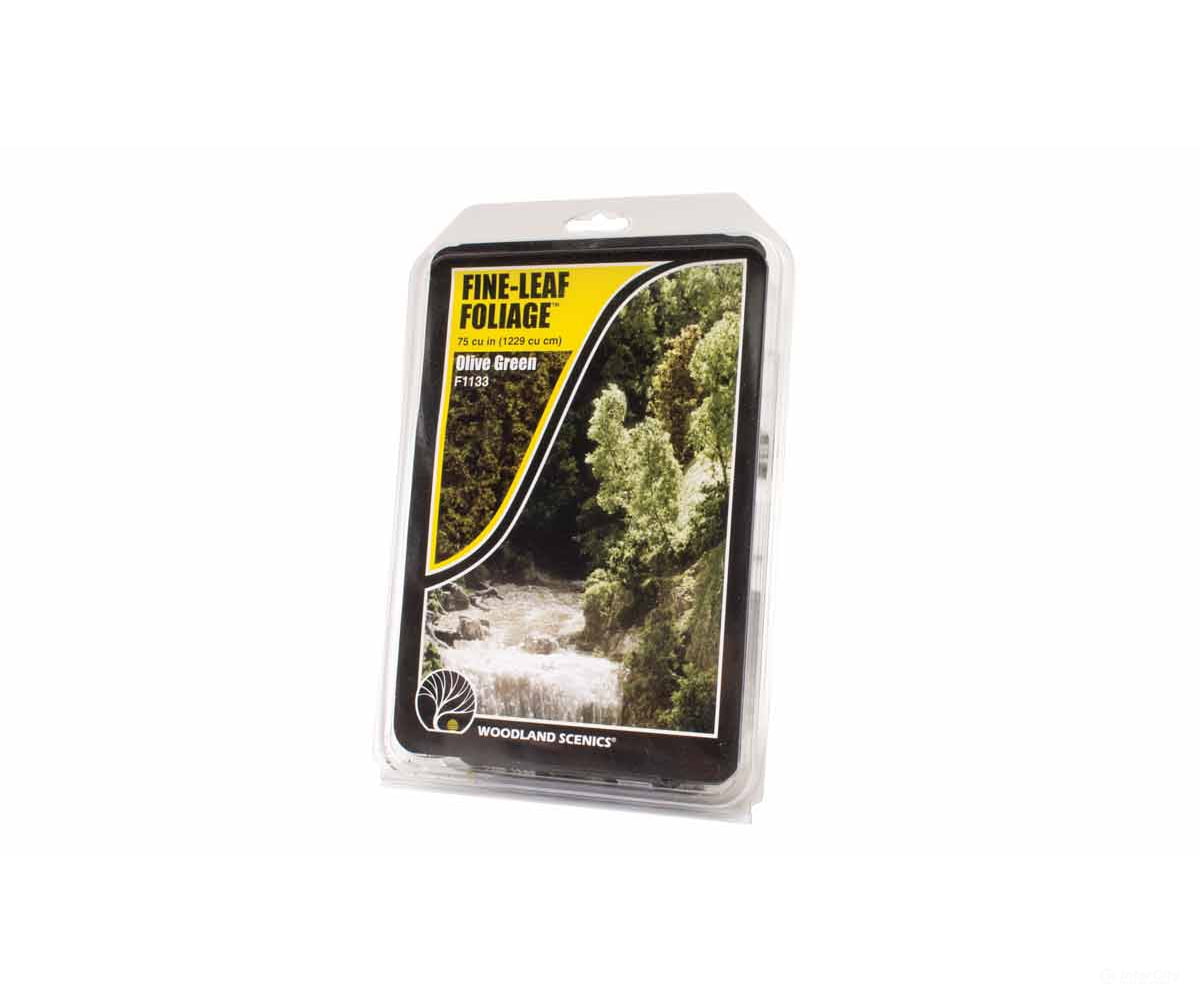 Woodland Scenics 1133 Fine Leaf - Olive Green (75 Cu.in.) Flock & Turf