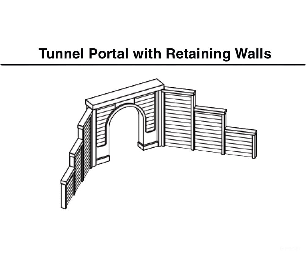 Woodland Scenics 1152 Tunnel Portal Concrete Single (N) (2/Pk) Tunnels & Bridges