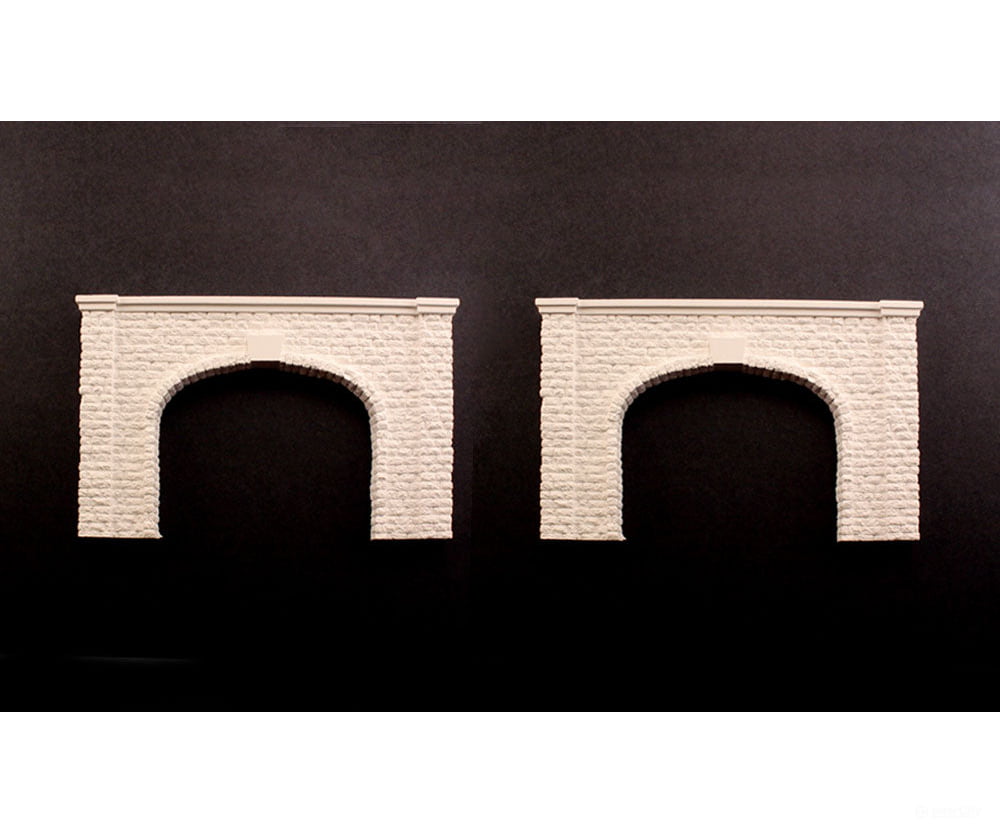 Woodland Scenics 1157 Tunnel Portal - Cut Stone Double (N) (2/Pk) Tunnels & Bridges