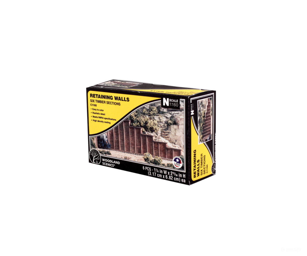 Woodland Scenics 1160 Wall - Timber (N) (6/Pk) Tunnels & Bridges