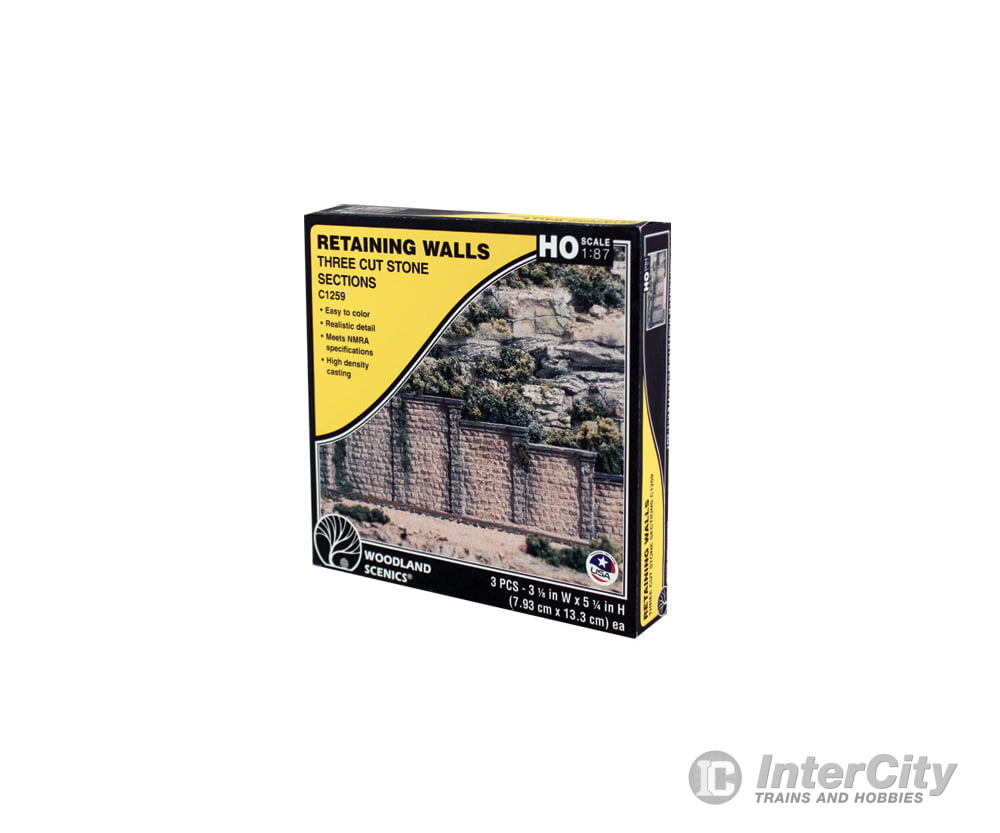 Woodland Scenics 1259 Wall - Cut Stone (Ho) (3/Pk) Tunnels & Bridges