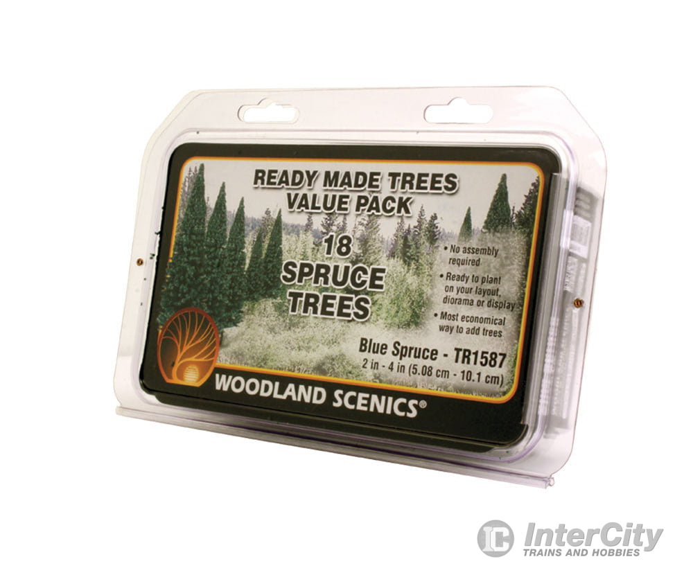 Woodland Scenics 1587 Blue Spruce Tree Value Pack - Ready Made Trees(Tm) -- 2 4’ 5.1 10.2Cm