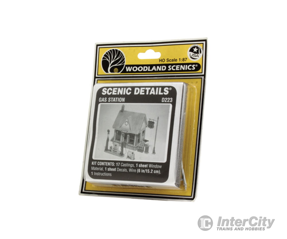 Woodland Scenics 223 Scenic Details(R) - - Gas Station - Kit (Unpainted Metal) 4 X 2 - 7/8’ 10.2
