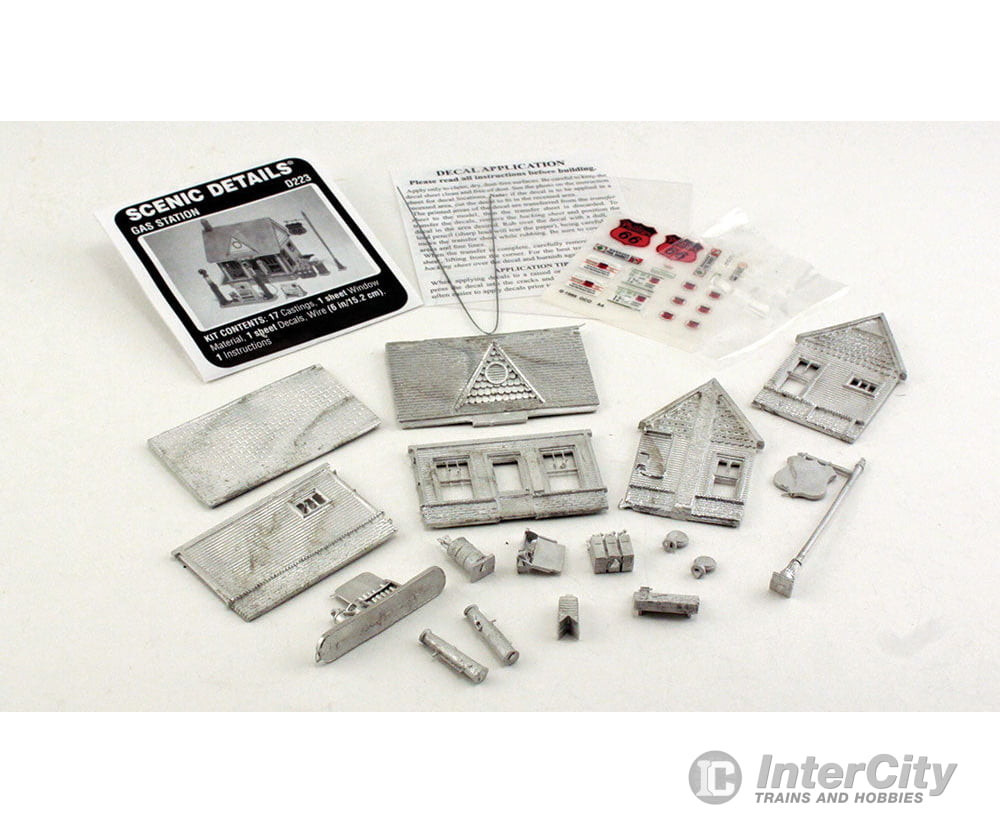 Woodland Scenics 223 Scenic Details(R) - - Gas Station - Kit (Unpainted Metal) 4 X 2 - 7/8’ 10.2