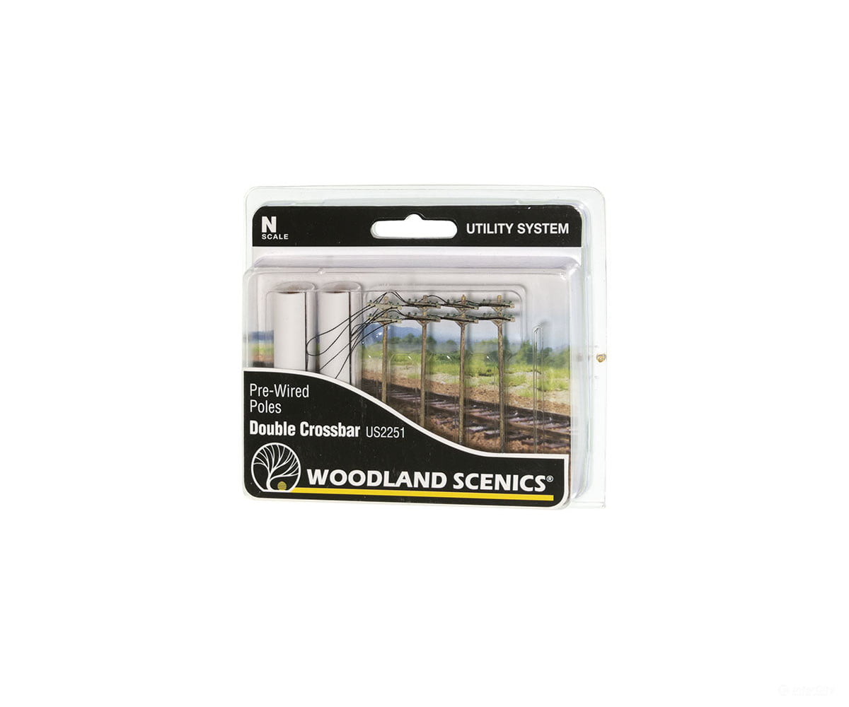 Woodland Scenics 2251 Pre - Wired Poles Double Crossbar (N) Scenery Details