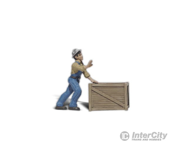 Woodland Scenics 2523 Scenic Accents(R) Figures - - Dock Worker W/Crate