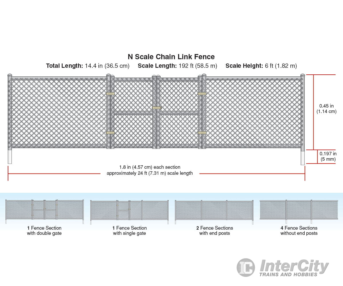 Woodland Scenics 2993 Chain Link Fence (N) 14’ Scenery Details