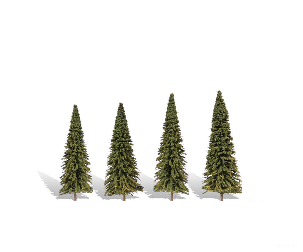 Woodland Scenics 3568 Forever Green 4’ - 6’ - 4/Pk Classic Trees & Vegetation