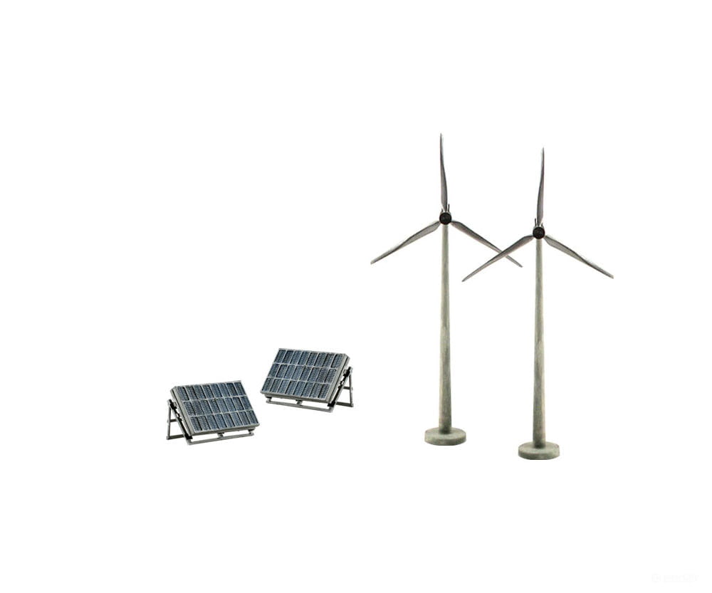Woodland Scenics 4448 Alternative Energy - Scene - A - Rama(R) 2 - Each: Wind Turbines & Solar