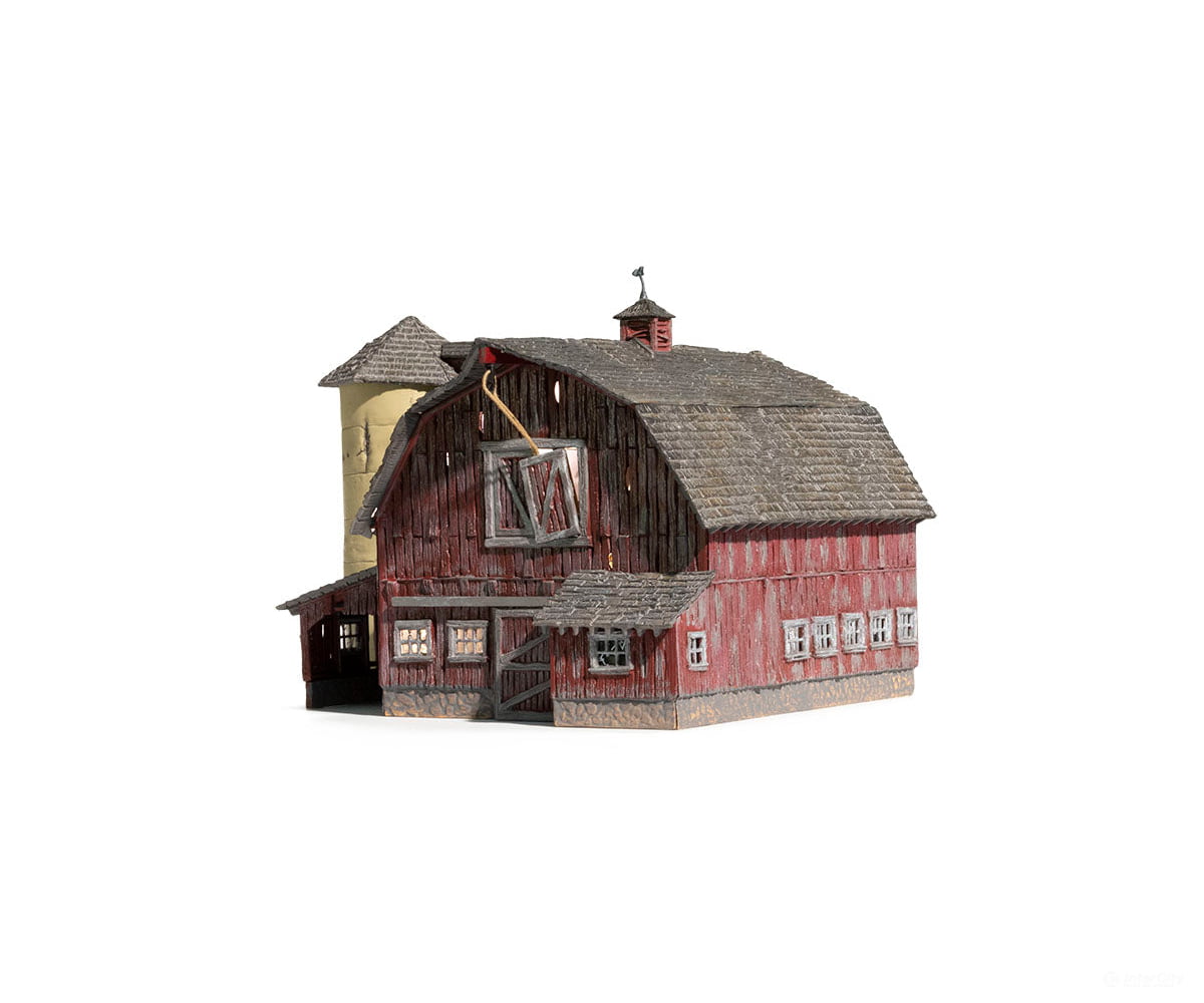 Woodland Scenics 4932 Old Weathered Barn (Lit) N Scale Structures