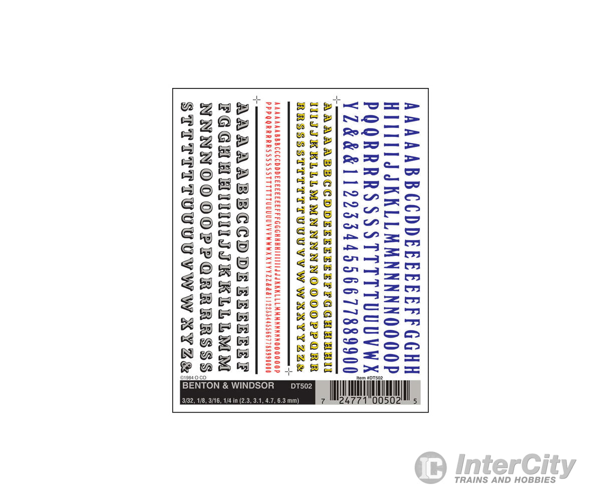 Woodland Scenics 502 Decal - Beton Windsor Decals