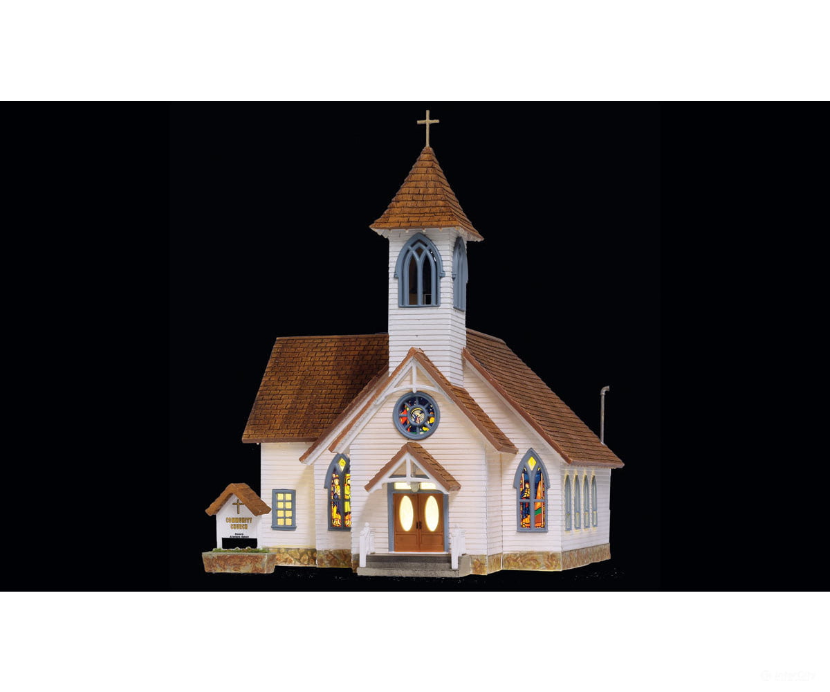 Woodland Scenics 5041 Community Church (Lit) Ho Scale Structures