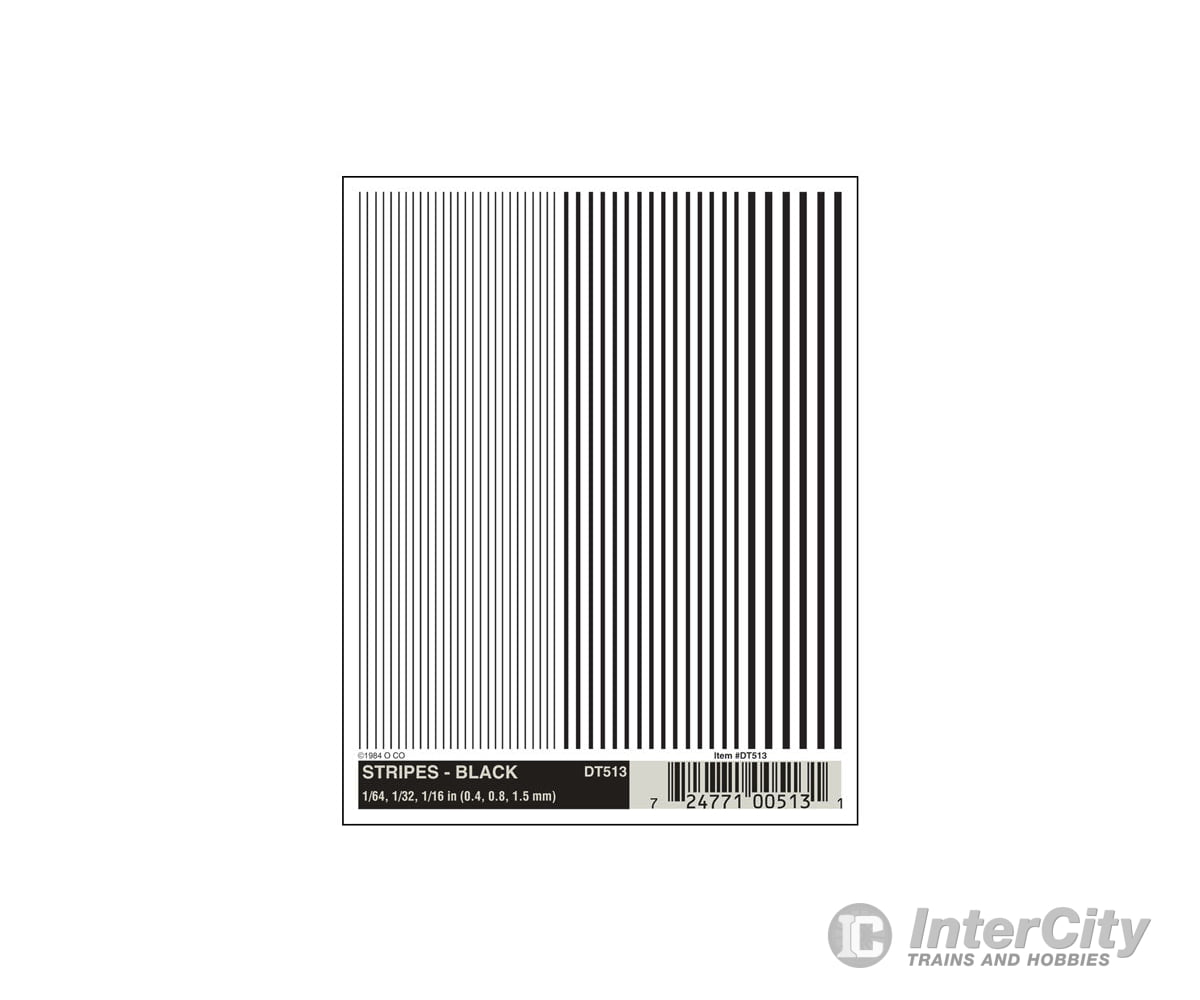 Woodland Scenics 513 Decal - Stripe Black Decals