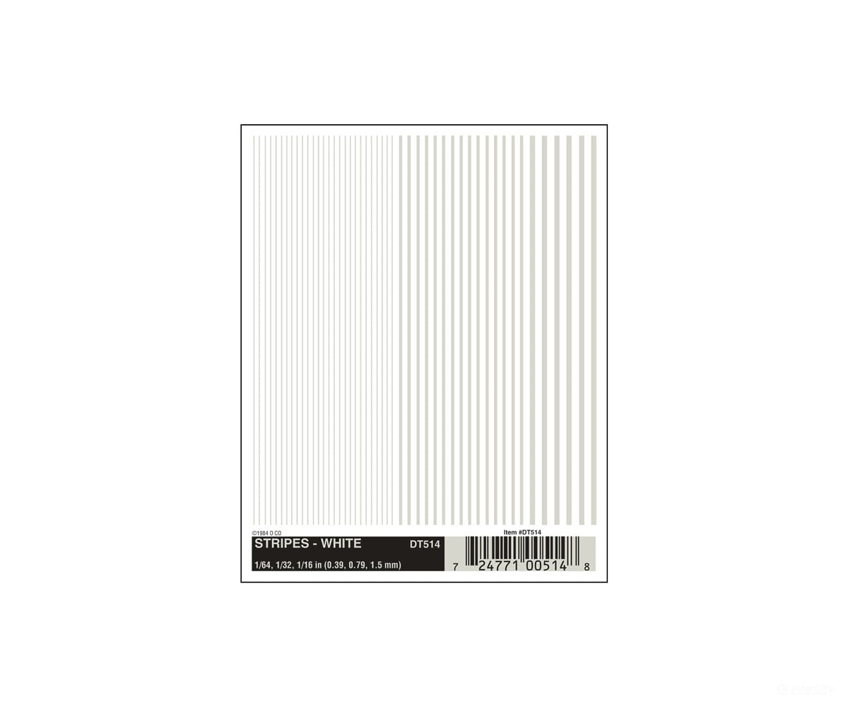 Woodland Scenics 514 Decal - Stripe White Decals