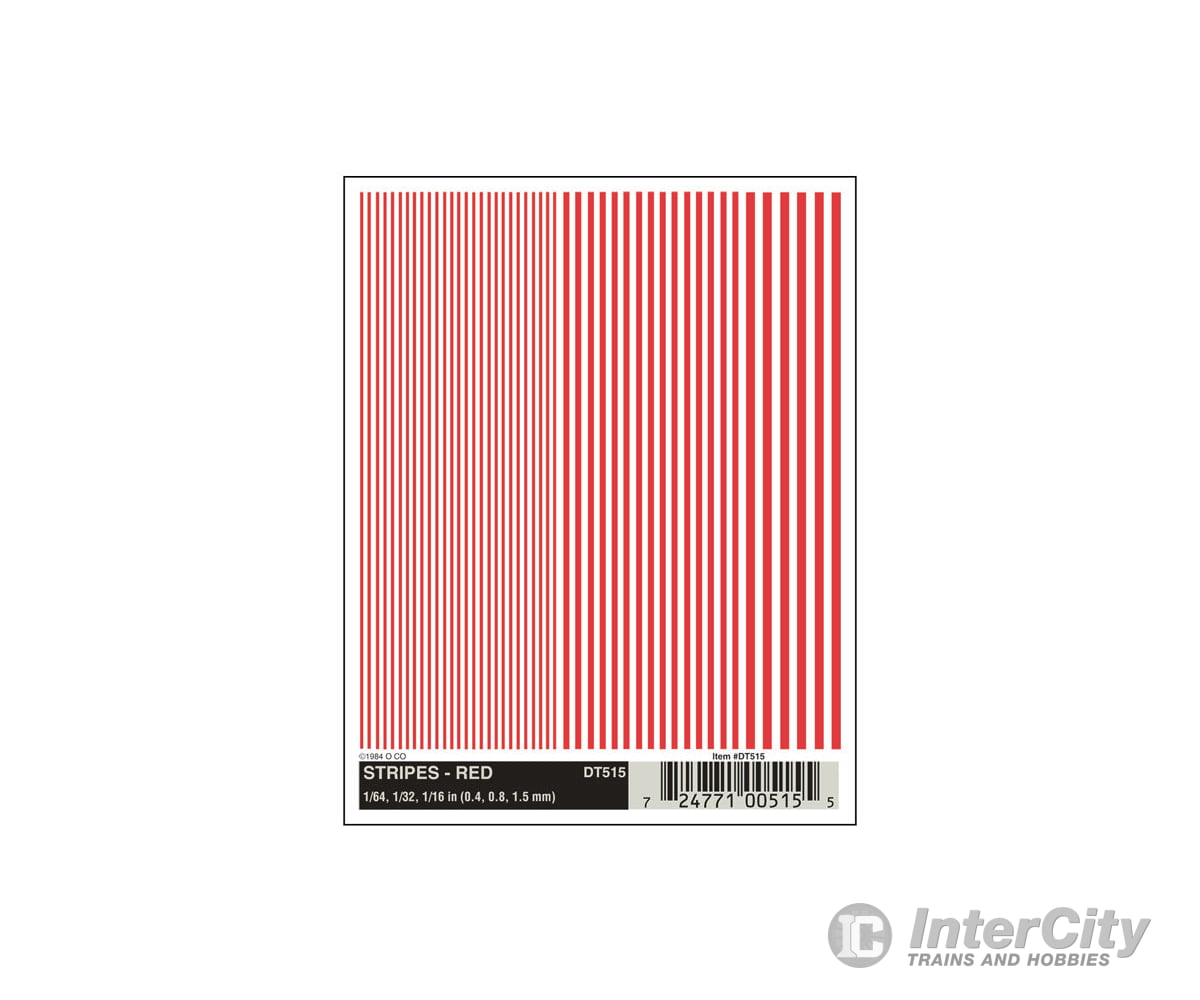 Woodland Scenics 515 Decal - Stripes Red Decals