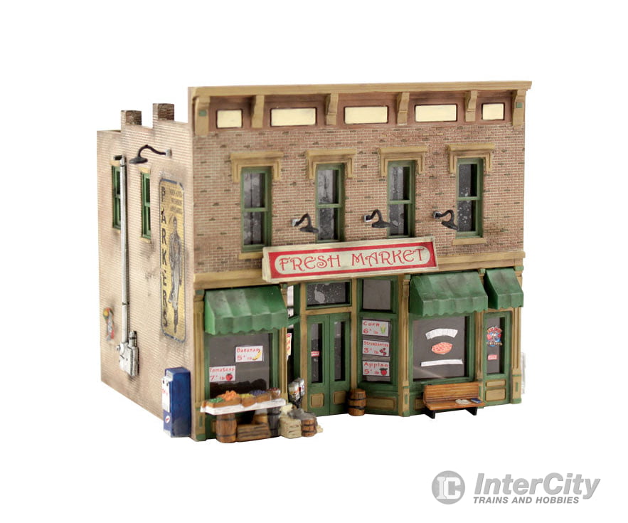 Woodland Scenics 5200 Fresh Market - Landmark Structures(R) - - Kit 2 - 7/16 X 2’ 6.2 5.1Cm