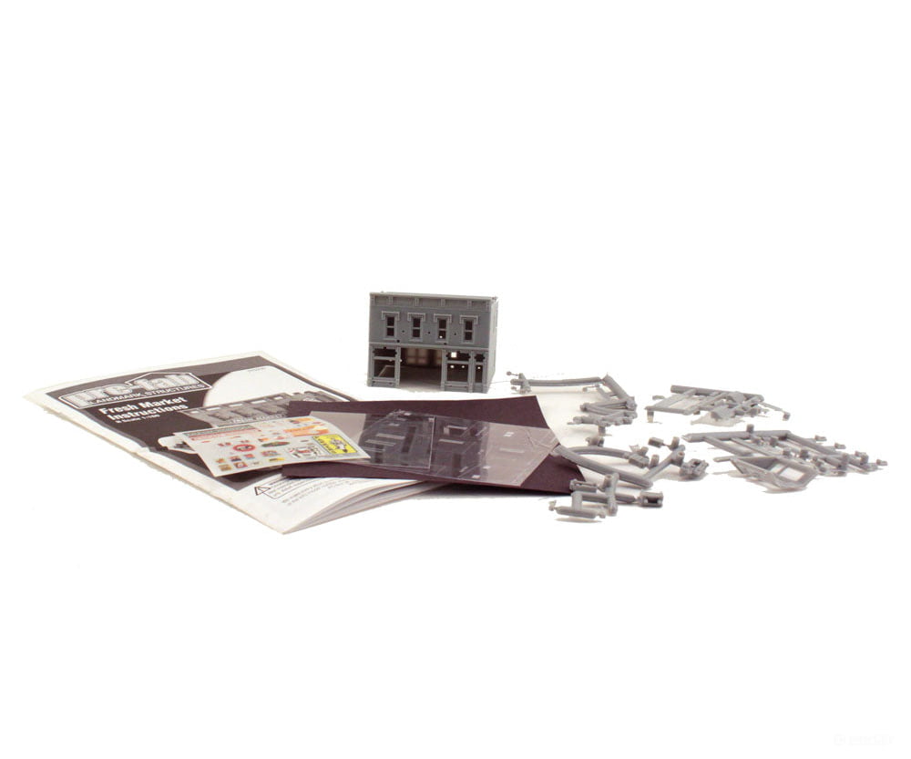 Woodland Scenics 5200 Fresh Market - Landmark Structures(R) - - Kit 2 - 7/16 X 2’ 6.2 5.1Cm