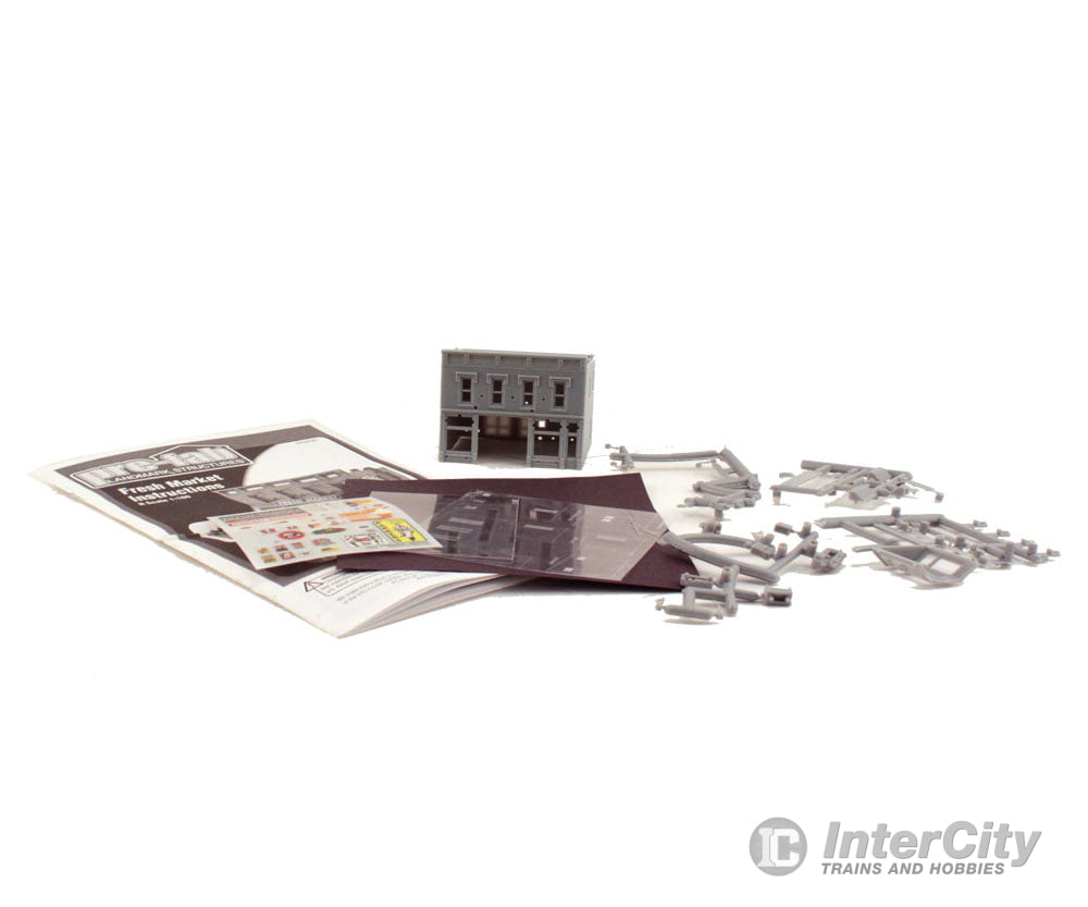 Woodland Scenics 5200 Fresh Market - Landmark Structures(R) - - Kit 2 - 7/16 X 2’ 6.2 5.1Cm