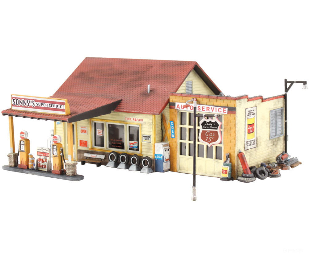 Woodland Scenics 5203 Sonny’s Super Service - Landmark Structures(R) - - Kit 3 - 3/16 X 2 -
