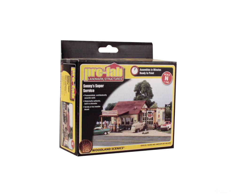 Woodland Scenics 5203 Sonny’s Super Service - Landmark Structures(R) - - Kit 3 - 3/16 X 2 -