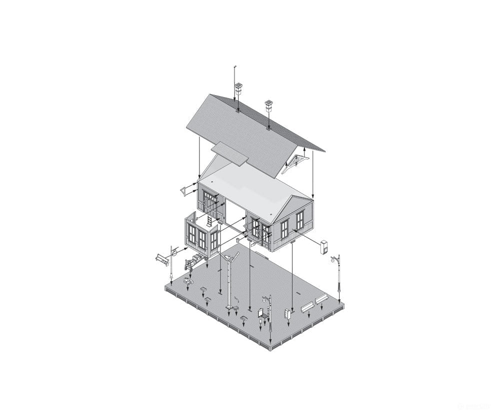 Woodland Scenics 5207 Station - Landmark Structures(R) - - Kit 4 - 1/32 X 2 - 15/16’ 10.2 7.46Cm