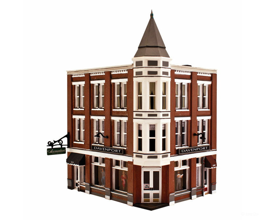 Woodland Scenics 5214 N Davenport Department Store - Landmark Structures(R) -- Kit - 2-3/4 x 2-1/16 x 3-3/4’’ 7 x 5.2 x