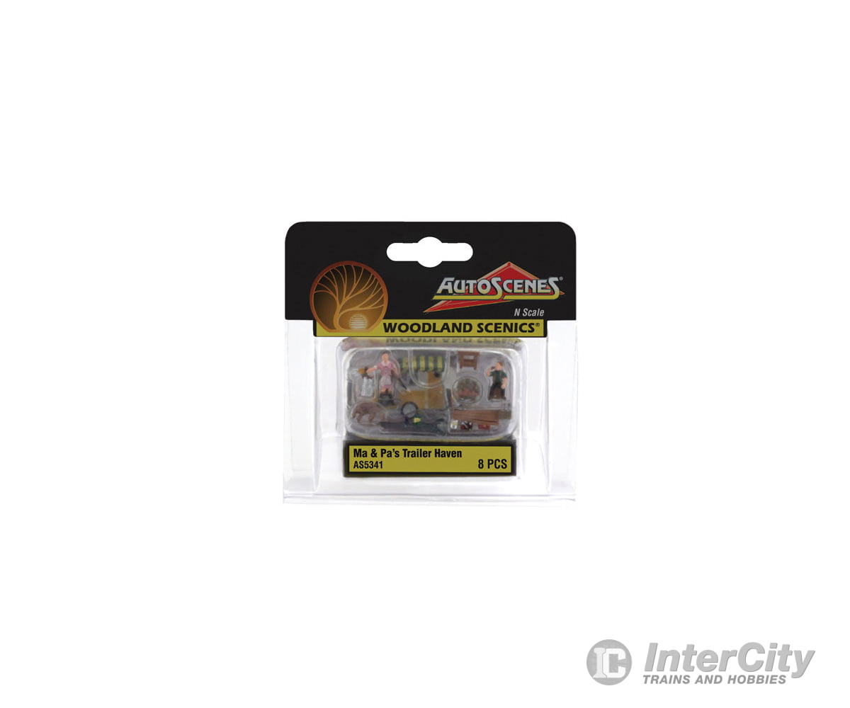 Woodland Scenics 5341 Autoscenes(R) - Assembled - - Ma & Pa’s Trailer Heaven Cars Trucks