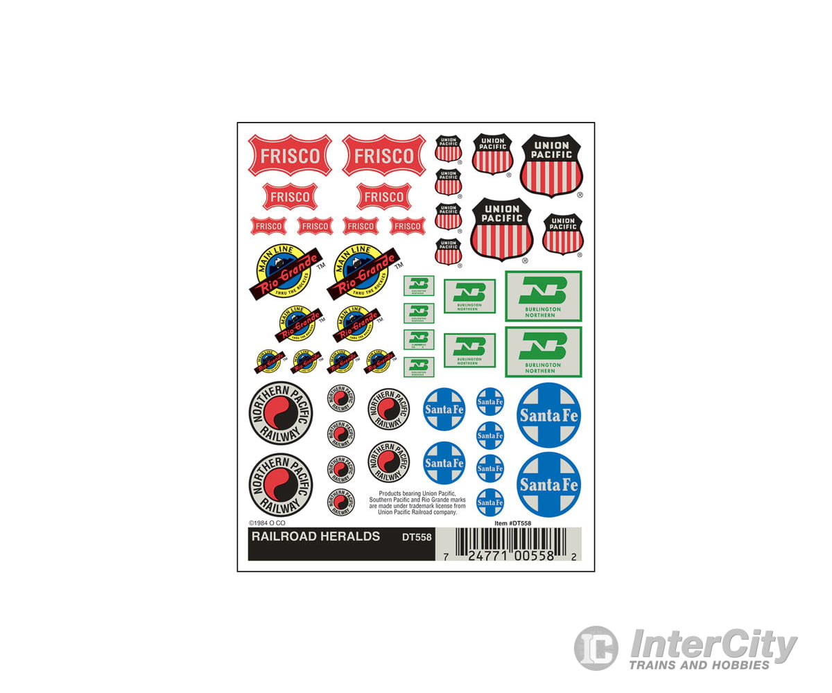 Woodland Scenics 558 Decal - Railroad Heralds Decals