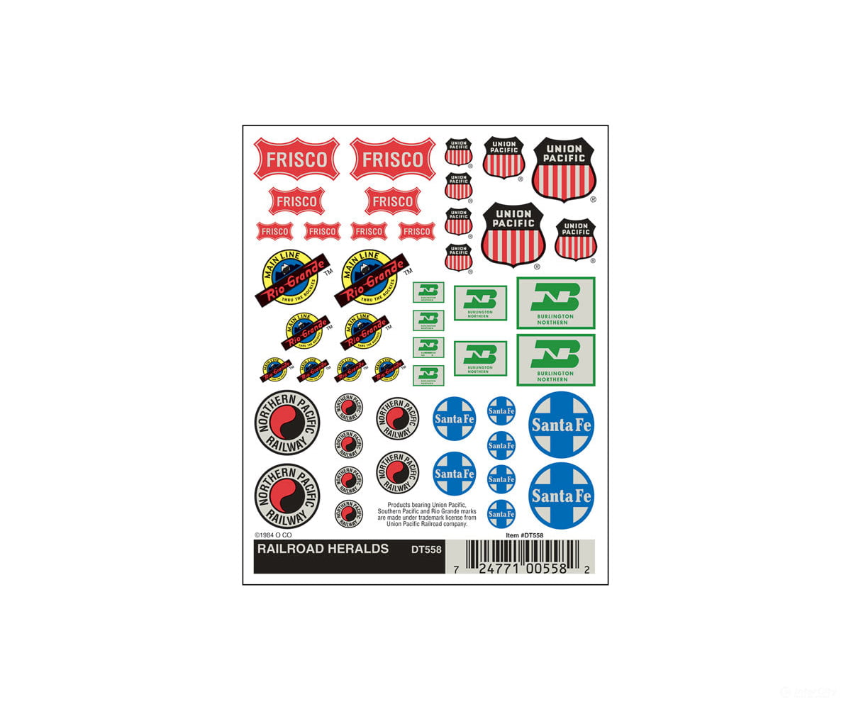 Woodland Scenics 558 Decal - Railroad Heralds Decals