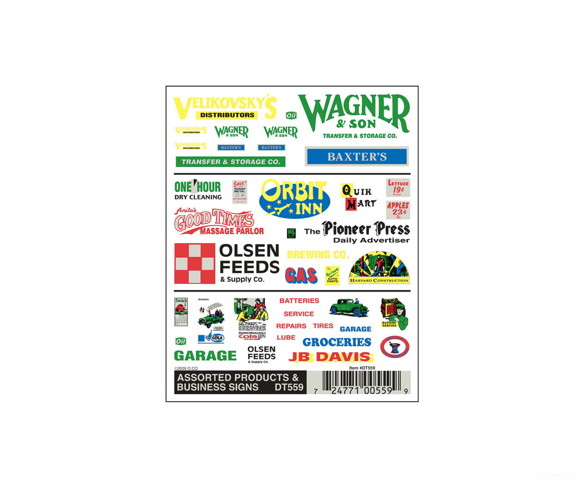 Woodland Scenics 559 Decal - Standard Oil & Business Signs Decals