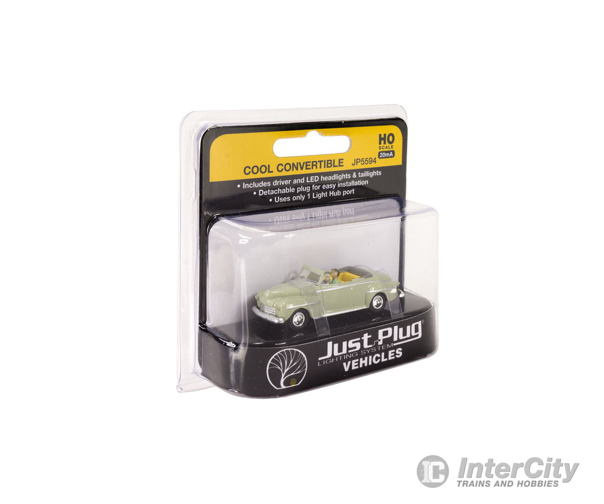 Woodland Scenics 5594 Cool Convertible - Just Plug(R) Lighted Vehicle Light Green Cars & Trucks