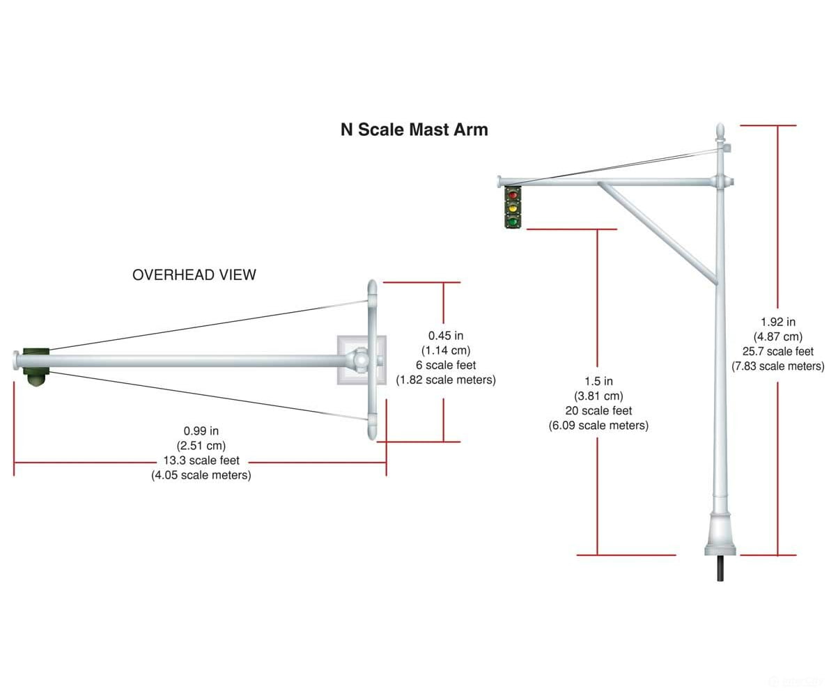 Woodland Scenics 5637 Mast Arm Traffic Lights (N) Lights & Electronics