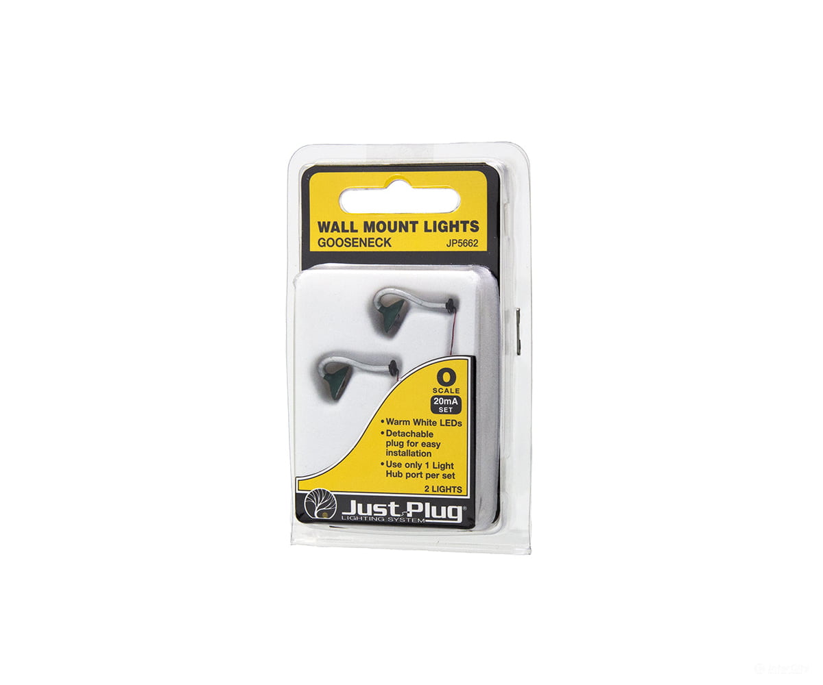 Woodland Scenics 5662 Gooseneck Wall Mount Lights (2/Pk) (O) & Electronics