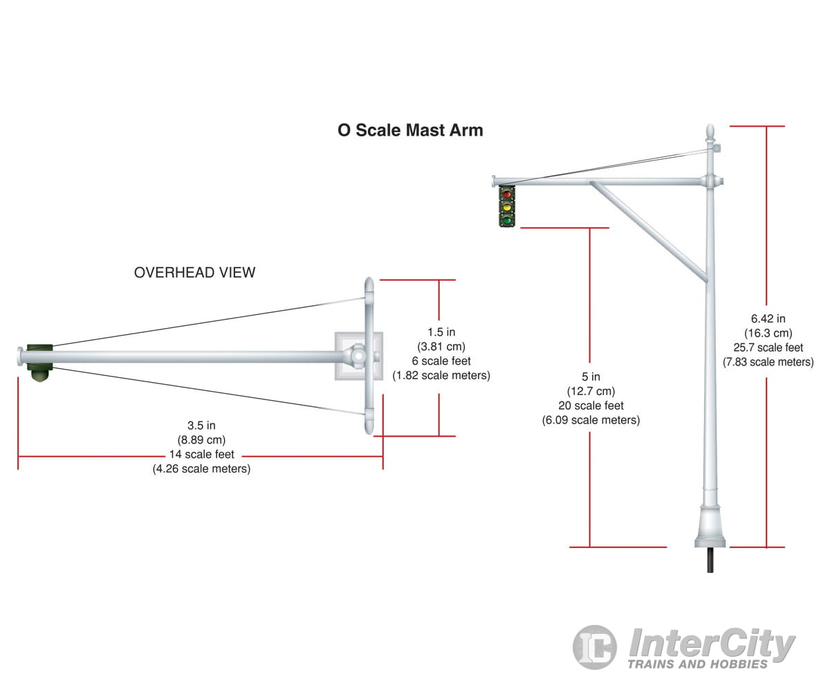 Woodland Scenics 5666 Mast Arm Traffic Lights (O) & Electronics