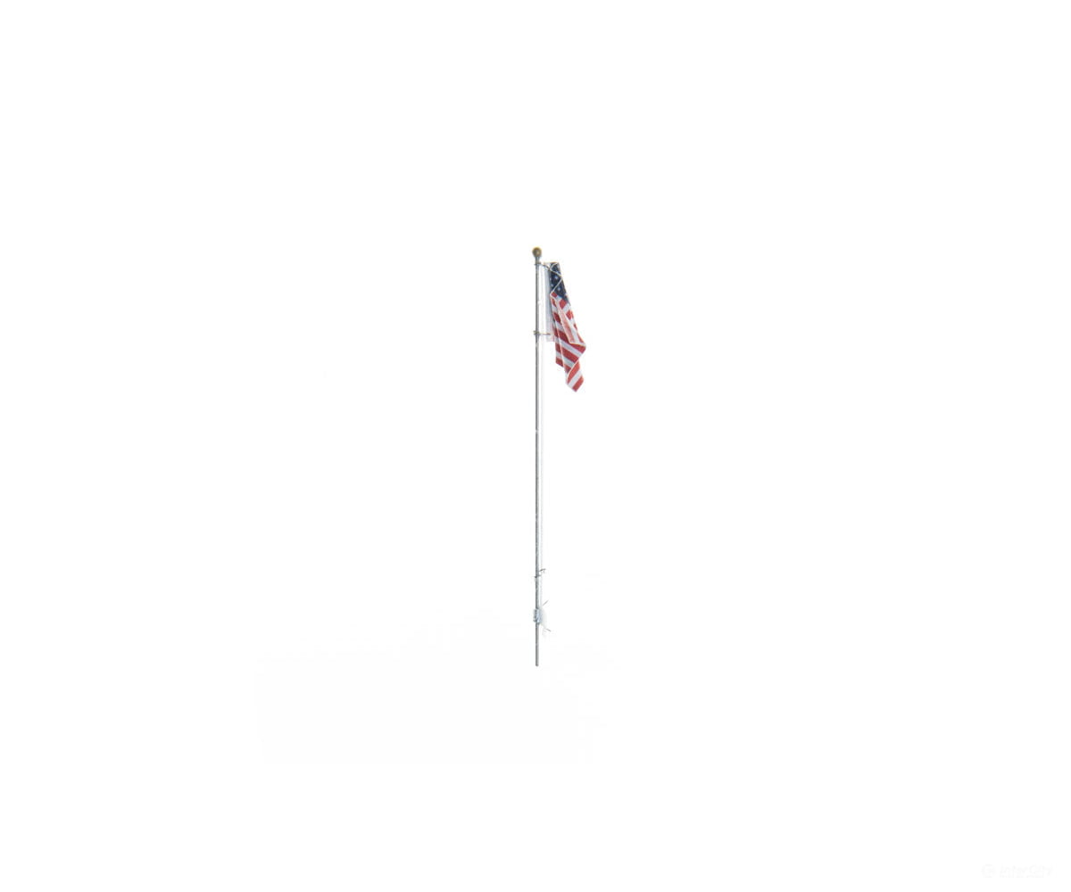 Woodland Scenics 5950 Flag Pole With U.s. - Just Plug(Tm) - - Small 2 - 1/4’ 5.7Cm Tall Scenery