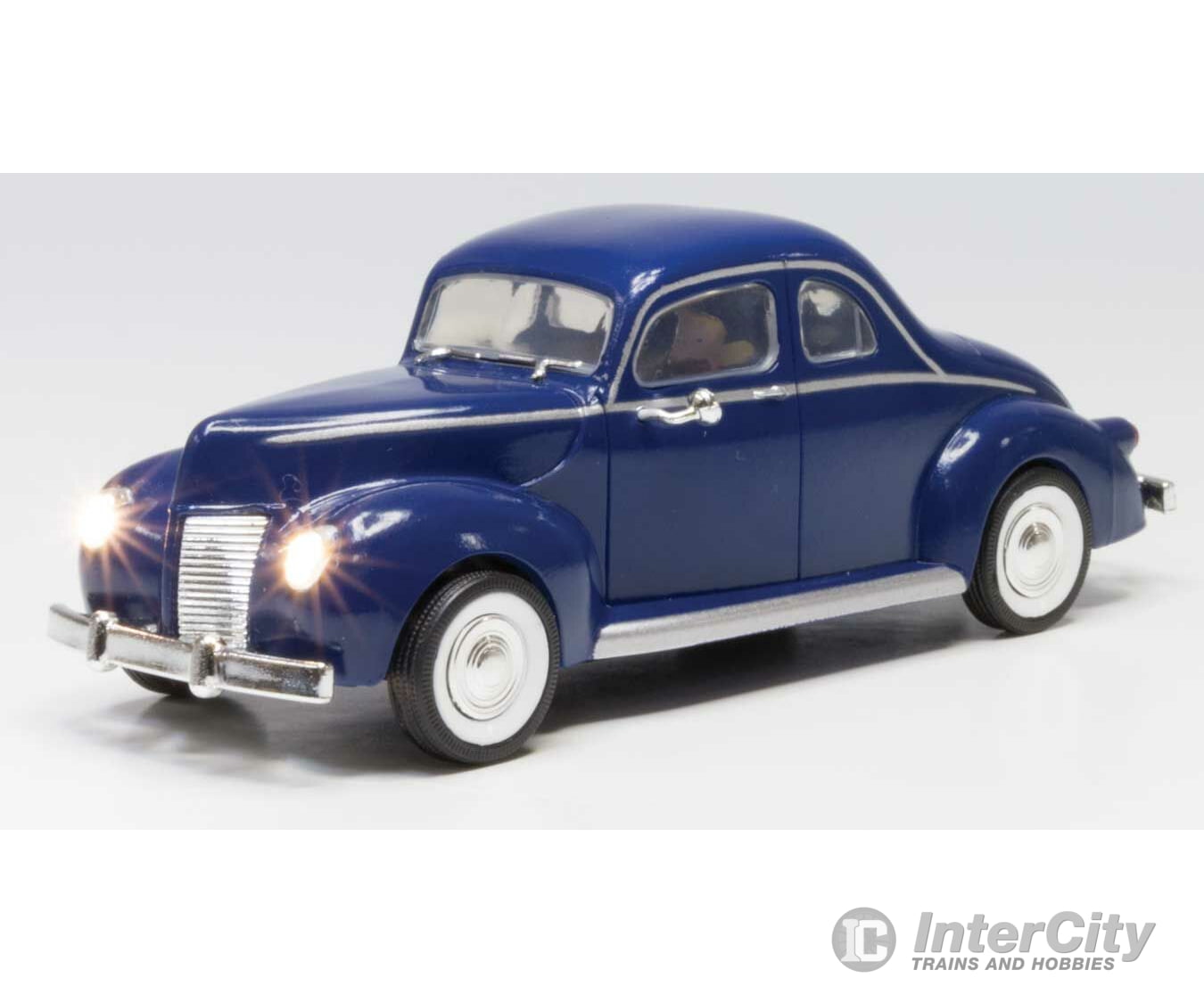 Woodland Scenics 5978 Blue Coupe - Just Plug(R) Lighted Vehicle -- Blue Cars & Trucks