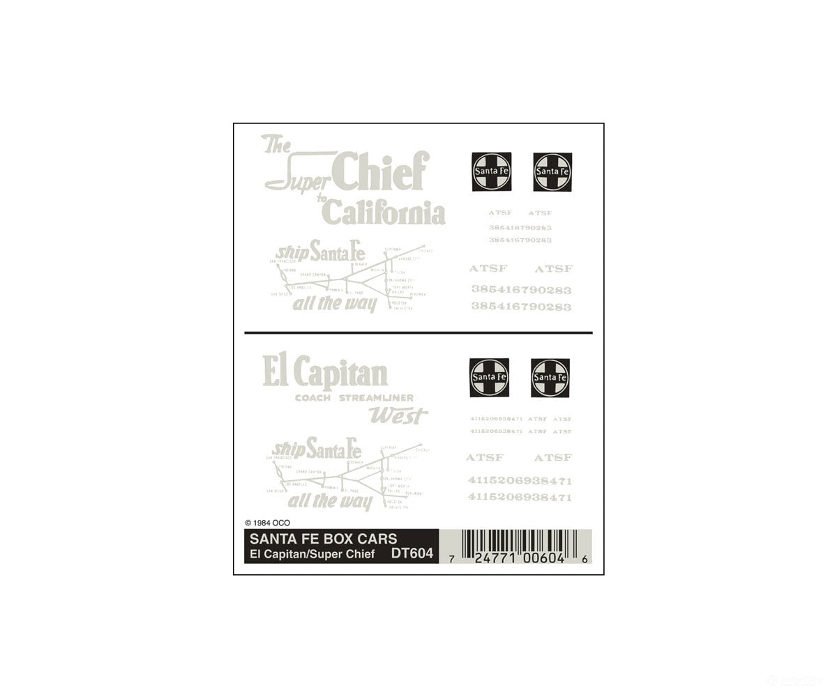 Woodland Scenics 604 Decal - Boxcars/ Passager Sf (Ho) Decals