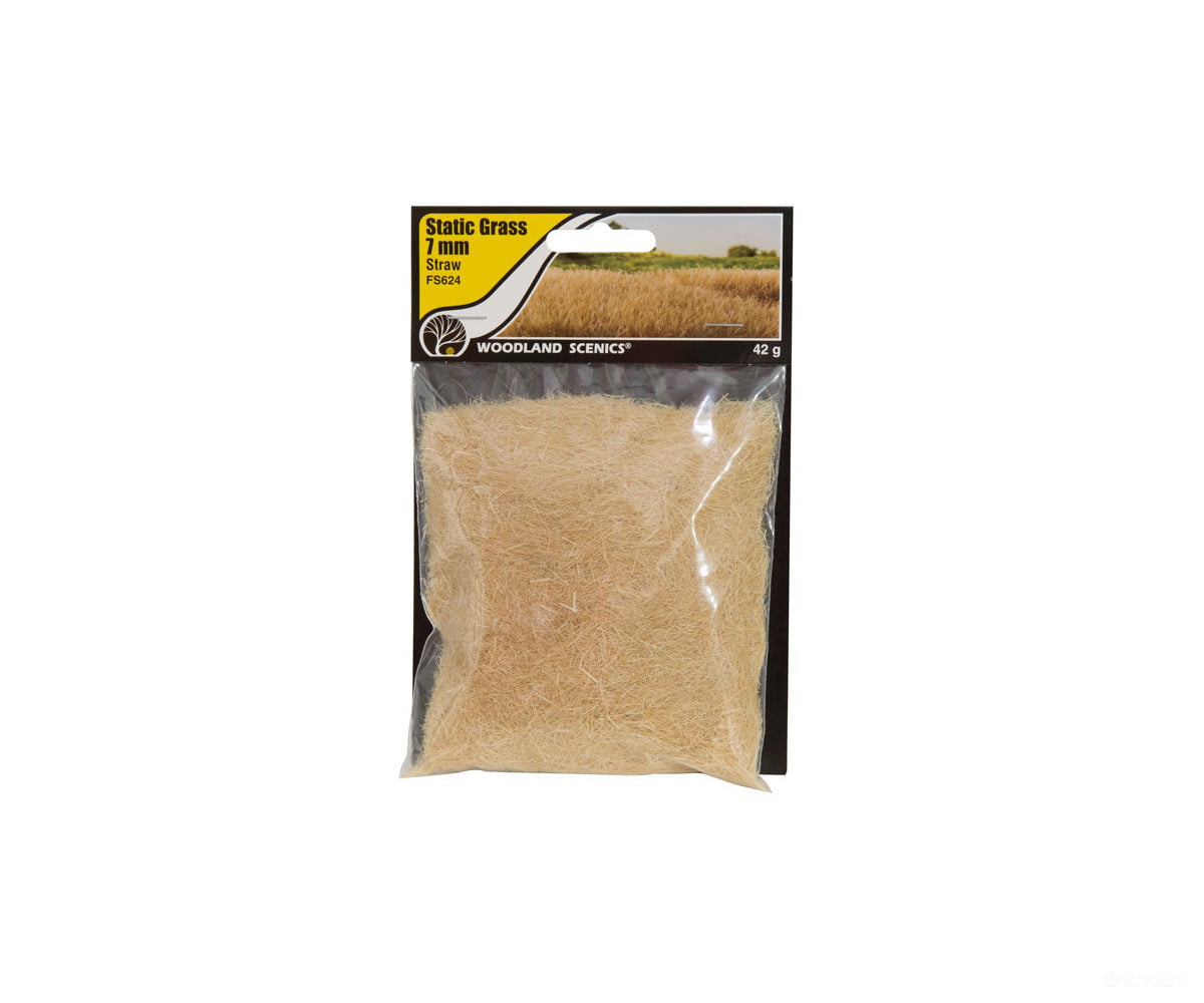 Woodland Scenics 624 Static Grass - Field System Straw 1/4’ 7Mm Fibers & Applicators