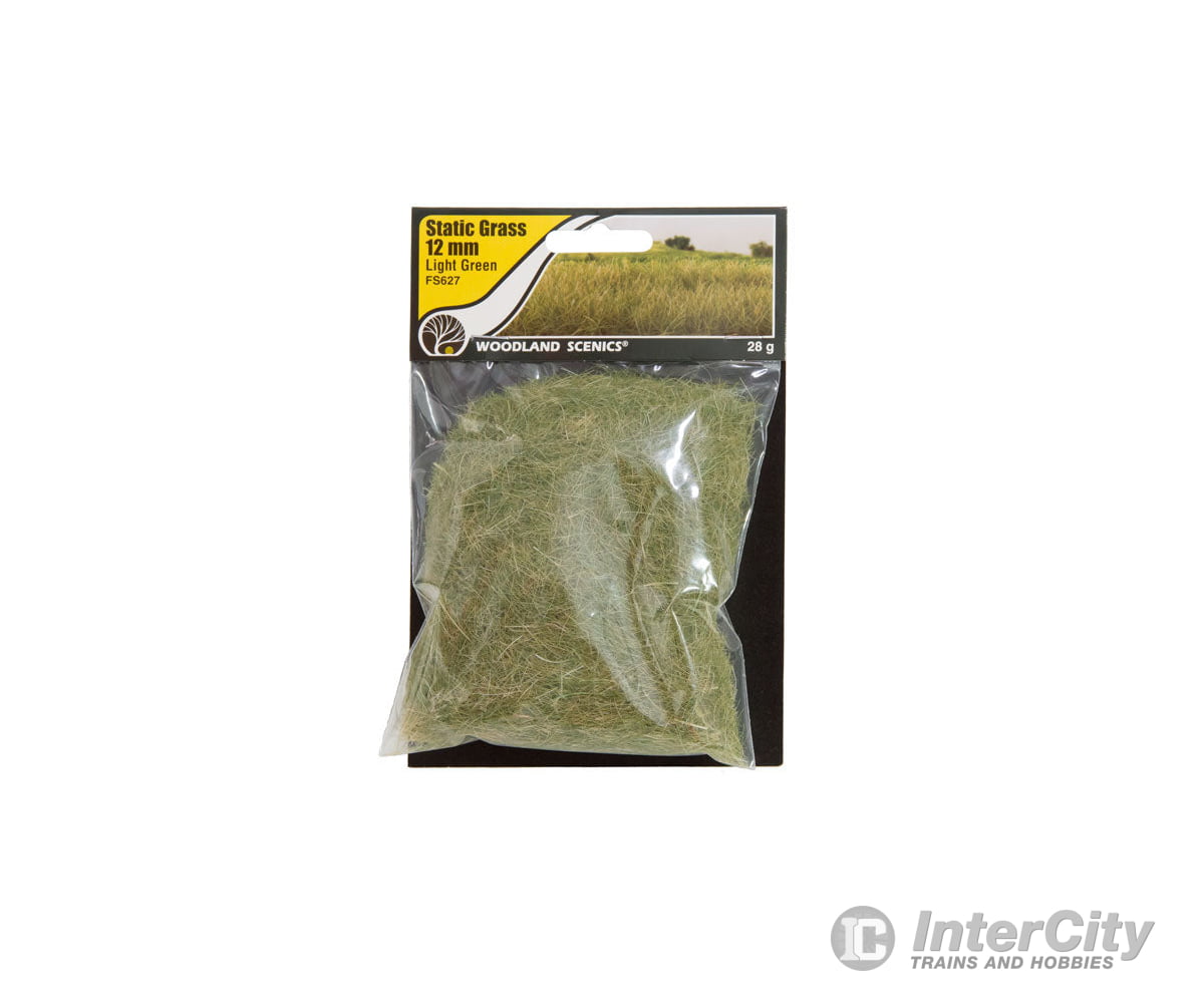 Woodland Scenics 627 Static Grass - Field System Light Green 1/2’ 12Mm Fibers & Applicators