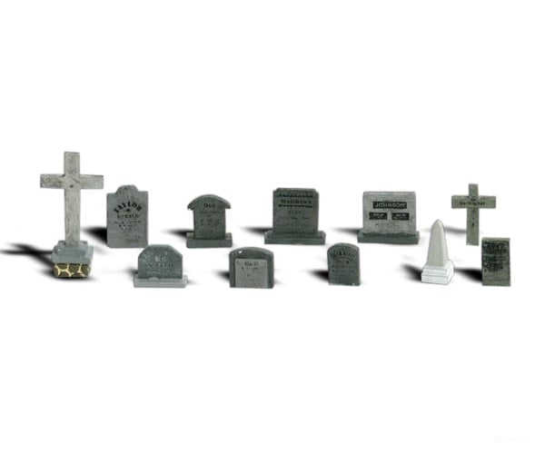 Woodland Scenics A2726 O Scale Tombstones Miniature Figures Set Scenery Details