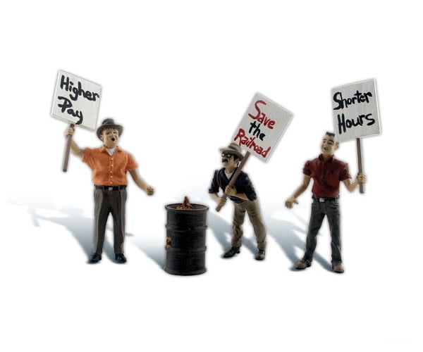 Woodland Scenics 2557 Scenic Accents(R) Figures -- Striking Picketers Pkg(3)