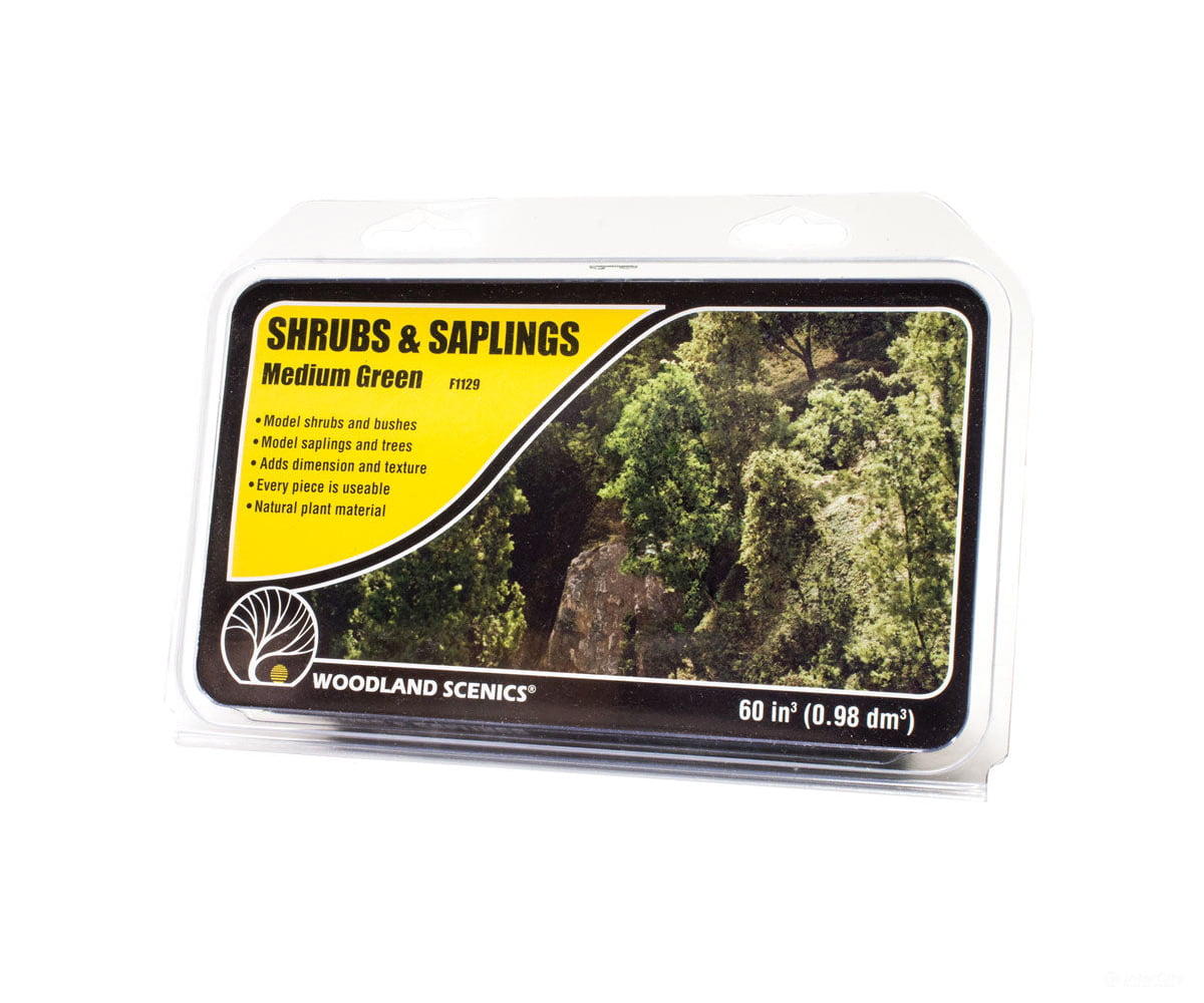 Woodland Scenics 1129 Shrubs & Saplings Medium Green (60 Cu. In.) Trees Vegetation
