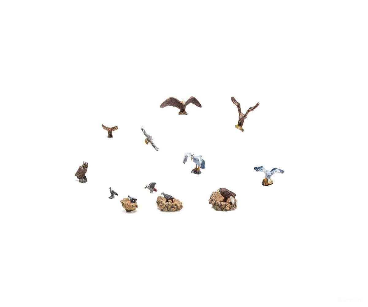 Woodland Scenics Ho 1970 Birds And Nests - Scenic Accents(R) 15 Pieces Plus 3 Figures