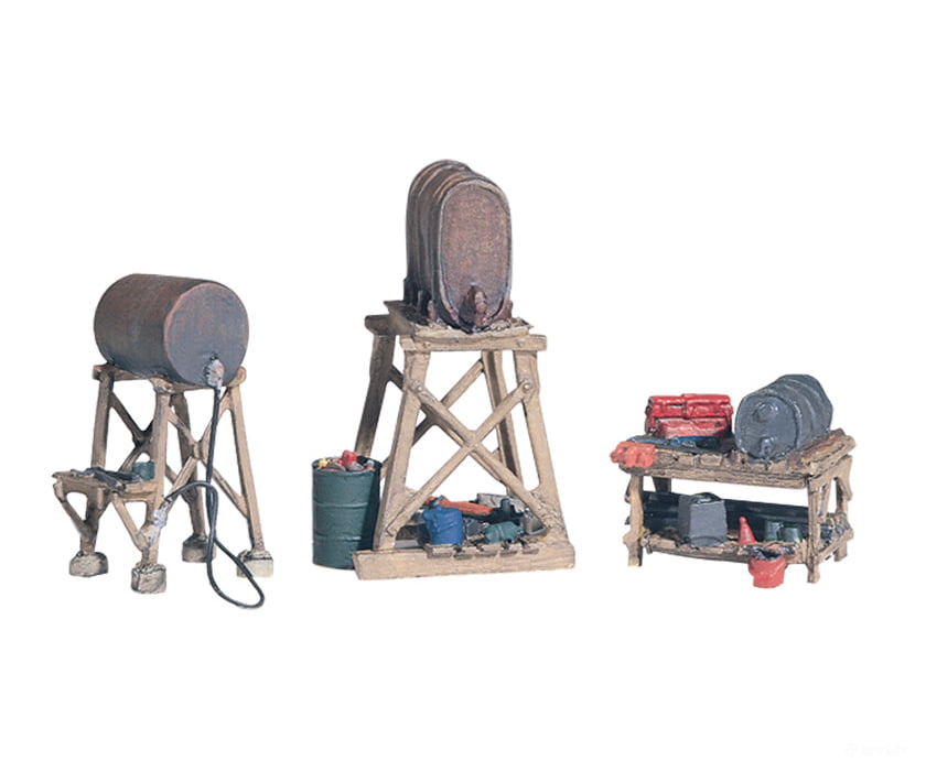 Woodland Scenics 212 Scenic Details(R) - - 3 Fuel Stands - Kit (Unpainted Metal) Other Scenery